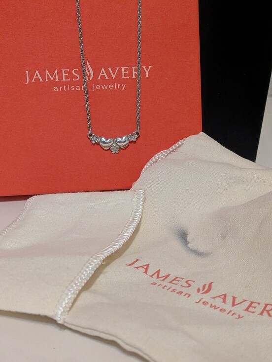 James Avery Jewelry - James Avery Retired Sterling Hearts And Flowers Twisted Chain Necklace